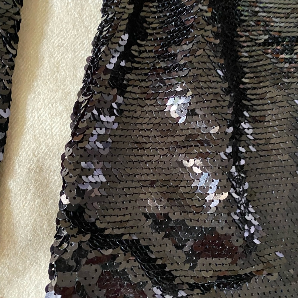 Frame Black Sequin Open Back Bodycon Mini Dress - Picture 11 of 12